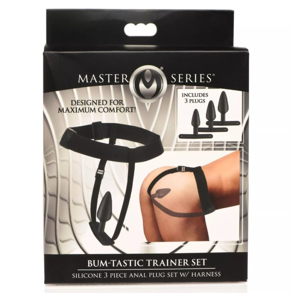 Анальный плаг с портупеей Master Series Bum Tastic черный Sex Aura Киев - изображение 4