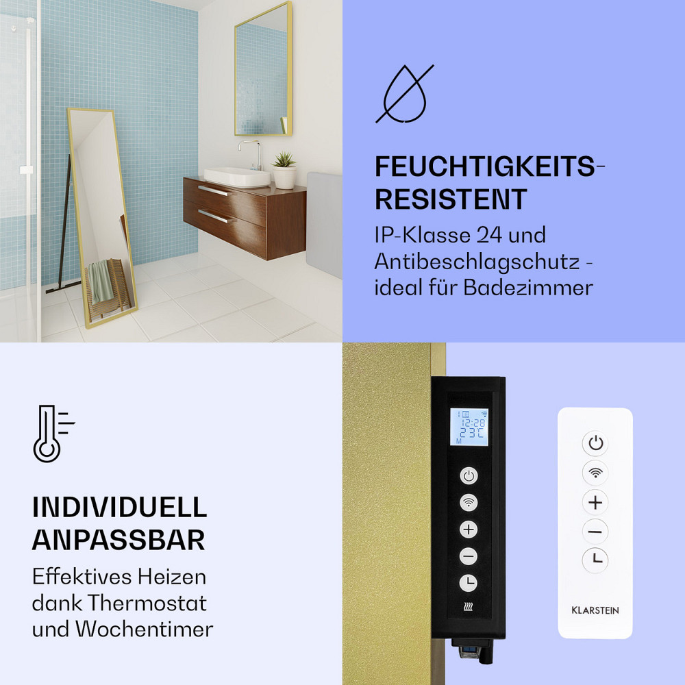 Интеллектуальный инфракрасный обогреватель La Palma 900 40x160 см 900 Вт зеркальное основание 900 Вт (40 x 160 Ровно - изображение 7