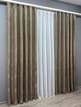 Комплект штор VR-Textil Жаккард Viva Marmo № 1786ш Какао 100х290 см 2 шт (31-0004) Киев