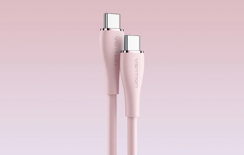 Кабель Vention USB 2.0 C "тато" - C "тато" 5A Cable 1M Pink Silicone Type TAWPF Одеса - фото 3