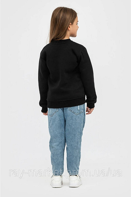 Світшот дитячий утеплений Ray Basic Kids для дівчаток чорний (K0303W-Black) Київ - фото 4