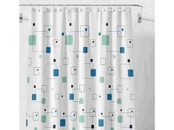 Штора для ванной 180*180см белая Геометрия ТМ ECO FABRIC Solmir Киев
