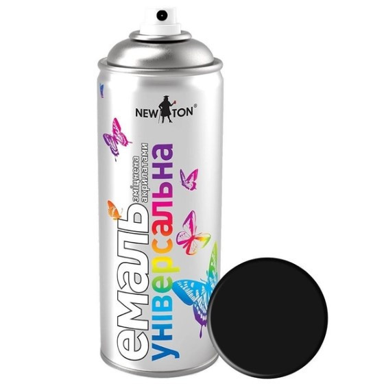 Емаль універсальна 400мл 9005 чорний глян. аерозоль NEW TON Житомир - изображение 1