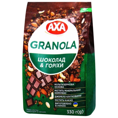 Гранола АХА хрустящий с шоколадом и орехами 330 г (4820237692580) Винница - изображение 1