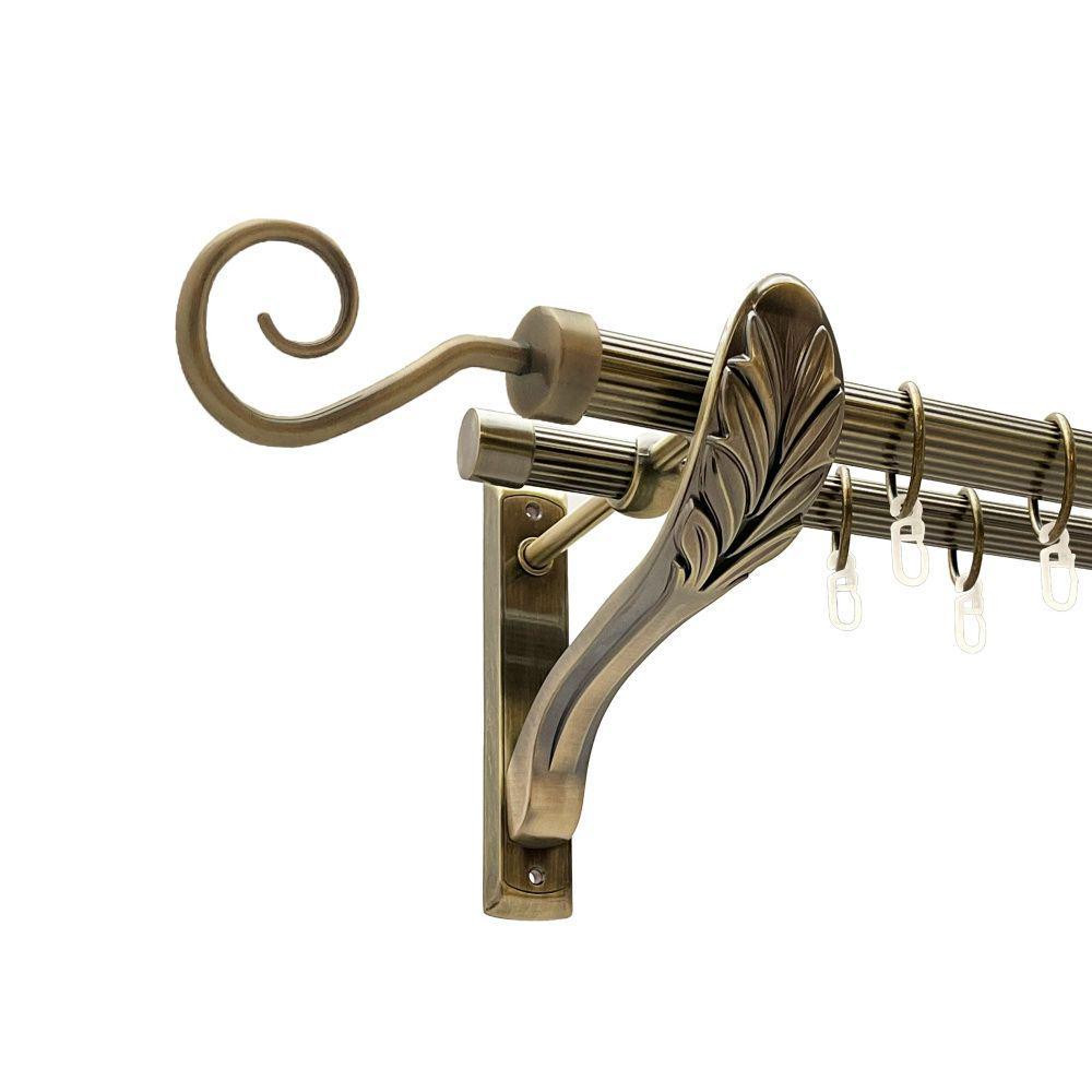 Карниз Orvit Гак металевий дворядний ретро рифлена труба кільце металеве Антик 25\19 мм 160 см (00-00016510) Львов - изображение 1