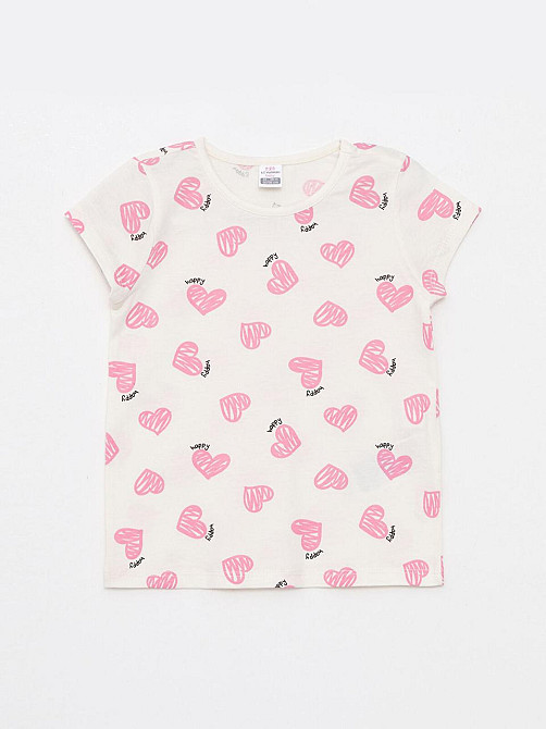 Дитячий Костюм Футболка (Біла з сердечками) та Легінси (Рожеві) LC Waikiki 3-4 роки(98-104см) пакунок малюка Киев - изображение 4