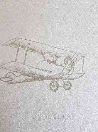 Обои флизелиновые эко Decoprint 21141 Sweet Dreams детские самолеты серые коричневые на бежевом 0,53x10,05 м Киев