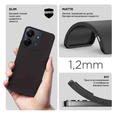Чехол для мобильного телефона Armorstandart Matte Slim Fit Xiaomi Redmi 13C 4G / Poco C65 Black (ARM72471) Винница