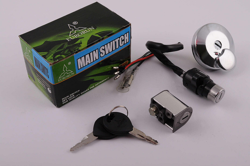 Замок запалювання (комплект) Delta (+кришка бака, стопор керма) EURORUN Киев - изображение 1