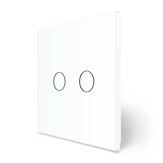 Комплект бездротовий сенсорний вимикач з реле 2 канали Livolo білий скло (VL-XR008-W/FC2Z2-2G) Коломыя