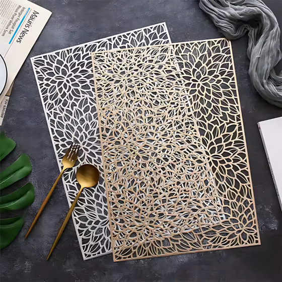 Сервірувальна серветка під гаряче килимок сервірувальний золотистий, 45×30см, набір 2шт Кам'янець-Подільський