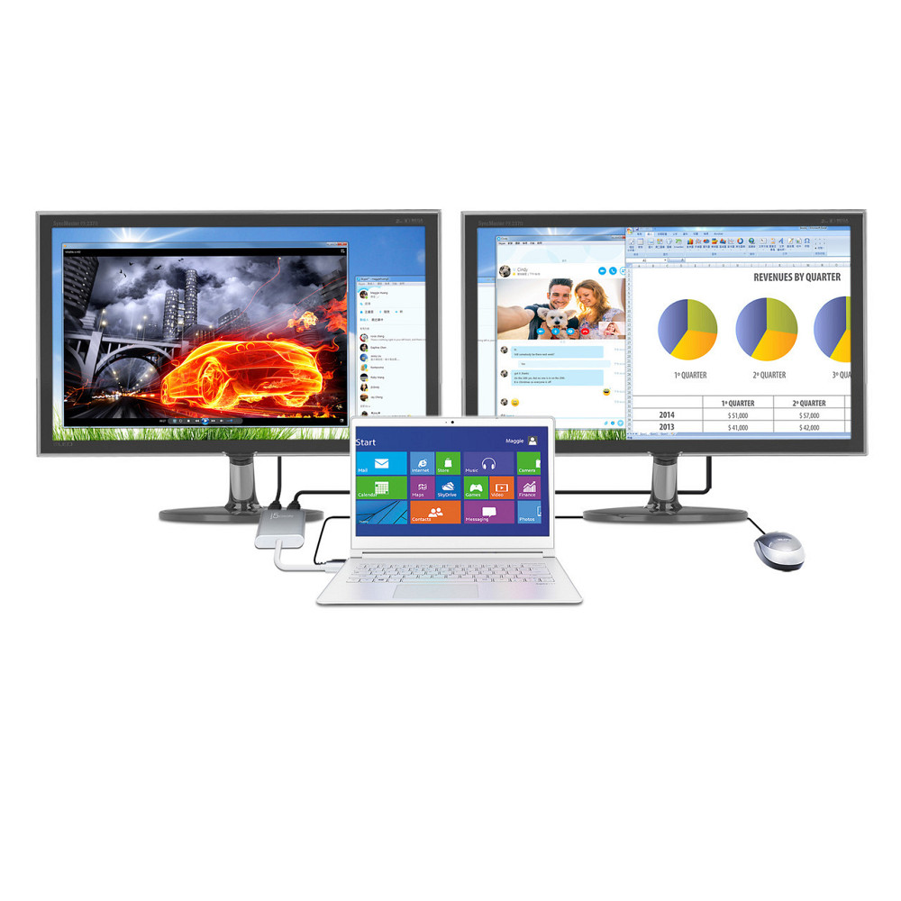 Адаптер J5create USB-A — 2 HDMI (M/F), Silver (JUA365-N) ( 19949 ) Харьков - изображение 5