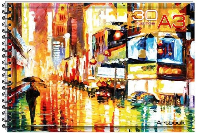 Альбом для малювання "Графіка" спіраль A3 30арк 120г/м AA3430 тверда підкладка, шт Київ - фото 1