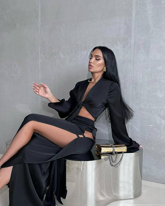 Жіночий стильний романтичний костюм шовк армані Одеса - фото 3