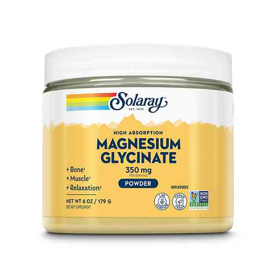 Гліцинат магнію Solaray Magnesium Glycinate Powder 179 г, Unflavored Луцьк