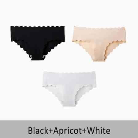 Жіночі безшовні труси набір 3 штуки L 46 чорний молочний бежевий Київ