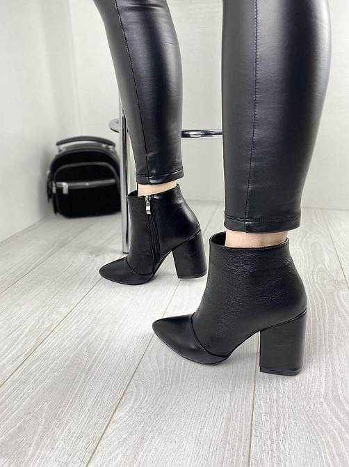 Черевики жіночі TWO STEPS чорні шкіра натуральна каблук 9см 36р.38р.39р. (2730) Коломия - фото 8