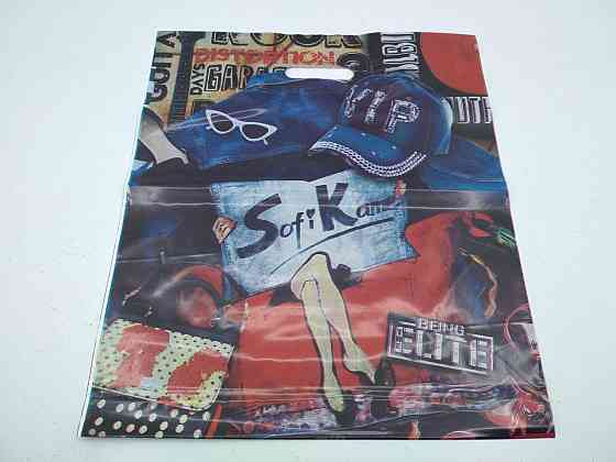 Пакети з вирубаною ручкою (40*50)"Elite "Джинс" Леомі (50 шт.) Харків