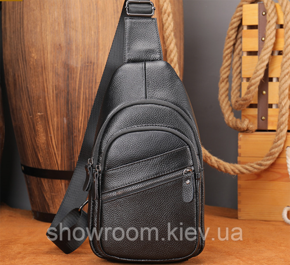 Чоловіча шкіряна бананка, сумка на груди Leather Collection (5068) Київ - фото 3