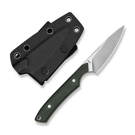 Ніж фіксований кишеньковий Civivi High Grass Field Knife (7,4 см) 14C28N / Micarta зелений з чохлом Киев