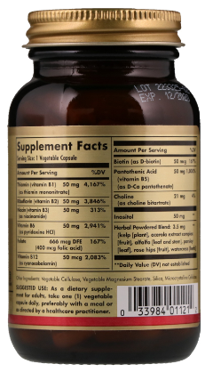 Комплекс витаминов группы В Solgar B Complex 50 100 капс Киев