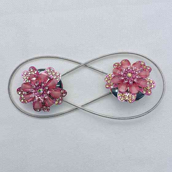 Магніти для штор та гардин "Flowers" набір 2 шт Рожевий (81-225) Київ