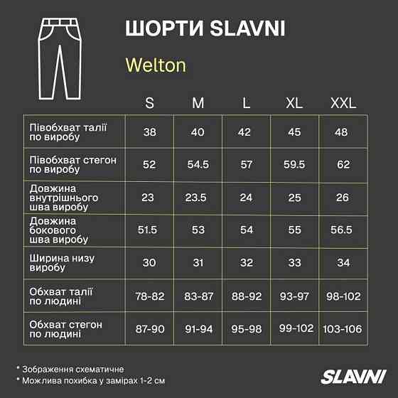 Чоловічі бавовняні шорти вільні прямі для літа з кишенями до колін блакитні Slavni Welton Одеса
