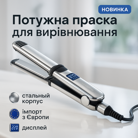 Кращий випрямляч волосся Camry, Ергономічна праска-випрямляч, Праска з регулятором температури JE-67 Львів