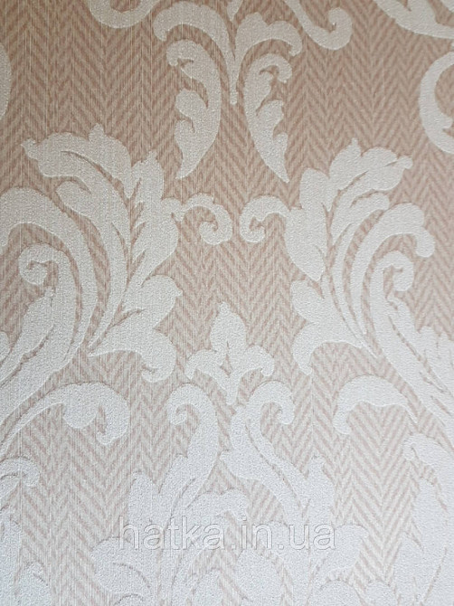 Текстильні шпалери на флізеліновій основі Cador Rasch Textil 086644 теракотова основа зигзаги вензелі бежевий Київ - фото 4