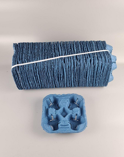 Бумажный холдер для 4-х (четырех )  стаканов синий (держатель) (100 шт) Харьков - изображение 3