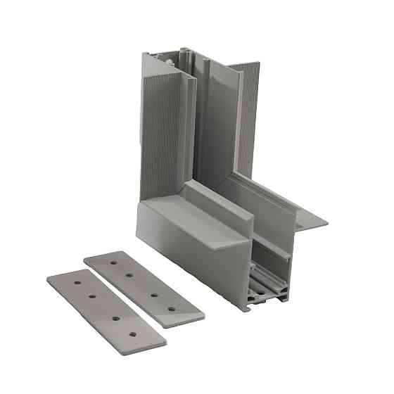 Кут трекової магнітної рейки врізний  вертикальний білий Дніпро