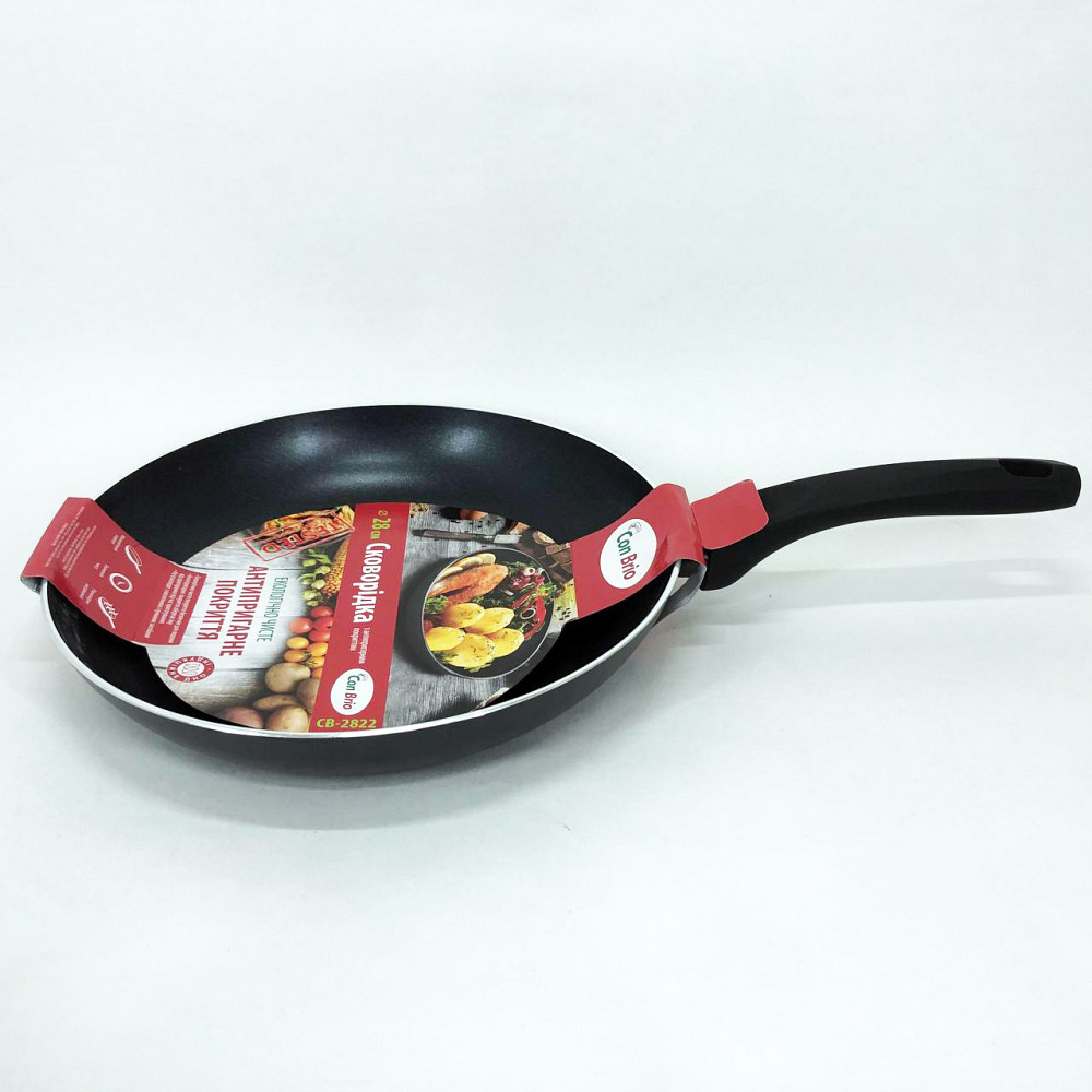 Сковорода для повара Con Brio СВ-2822 28 см, Сковорода для индукционных варочных панелей XQ-44 Львов - изображение 12