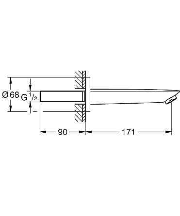 Вилив для ванни Grohe Bau Cosmopolitan Neutral   ( 13255001 ) 22673 Харків
