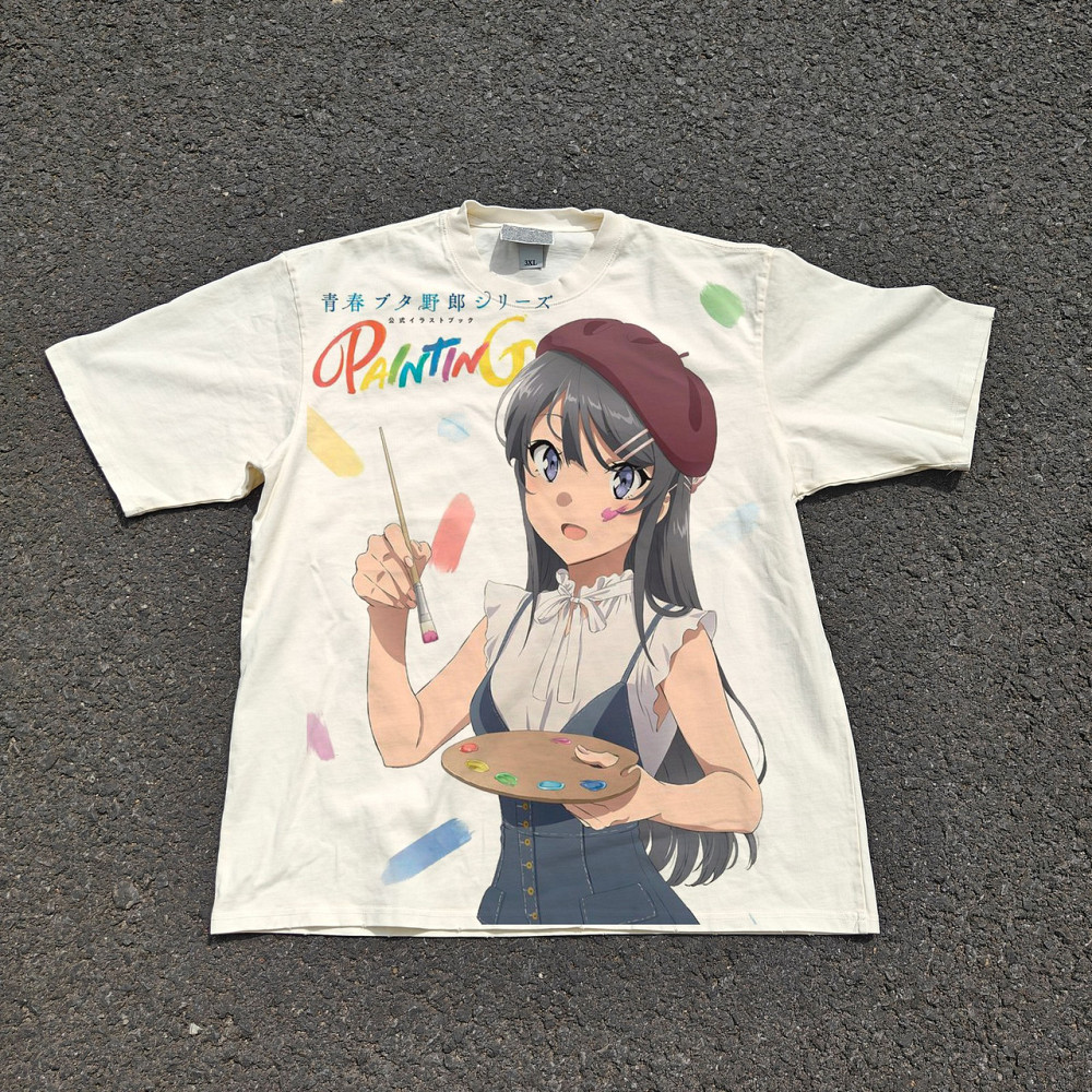 Футболка для хлопчика з принтом аніме Аніме Маі Сакураджіма Буннй оверсайз (зріст від 165 до 180) Чорний Дніпро - фото 1