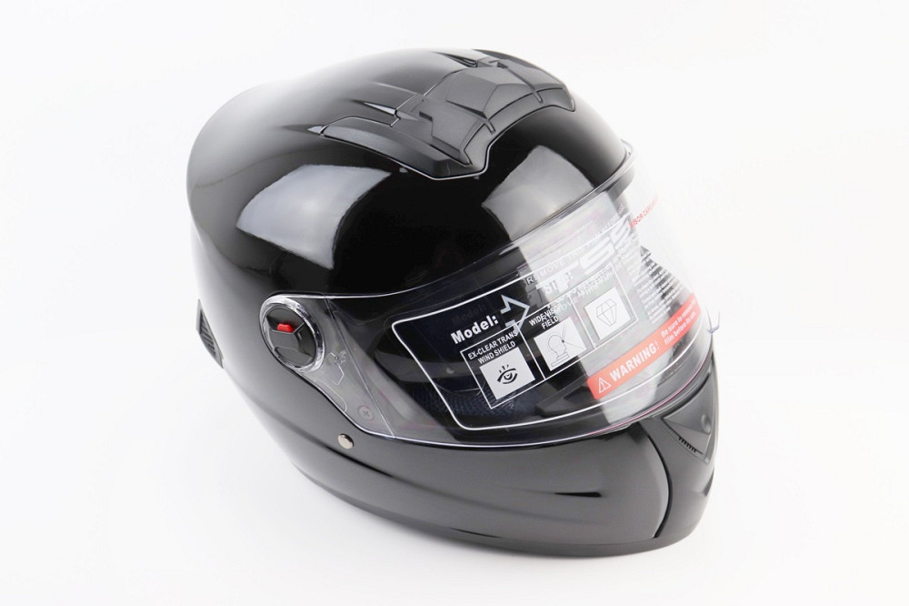 Шолом інтеграл, закритий+окуляри BLD-М61 S (55-56см), ЧОРНИЙ глянець Київ - фото 1