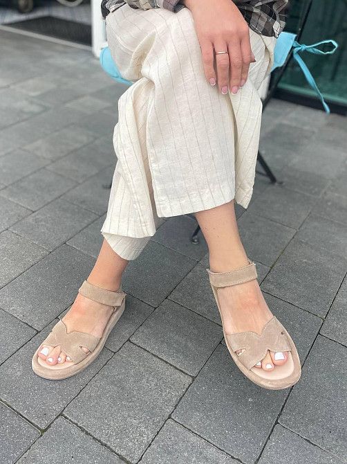 Соната Босоніжки жіночі пісочні Соната Люба літні, натуральна замша / Модні босоніжки літні р. Коломыя - изображение 8