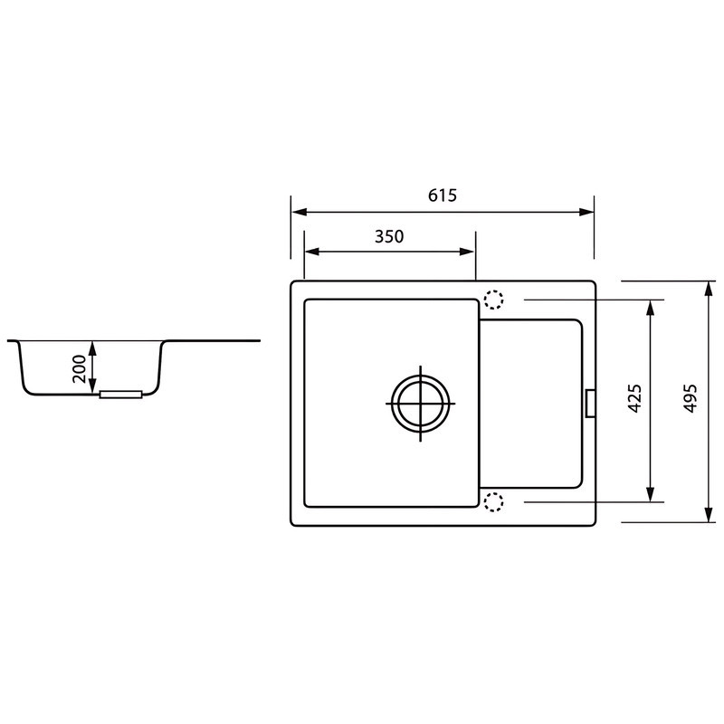 Кухонна мийка Zerix ZS-6250S-03 Чорна (ZX4588) Харків - фото 6