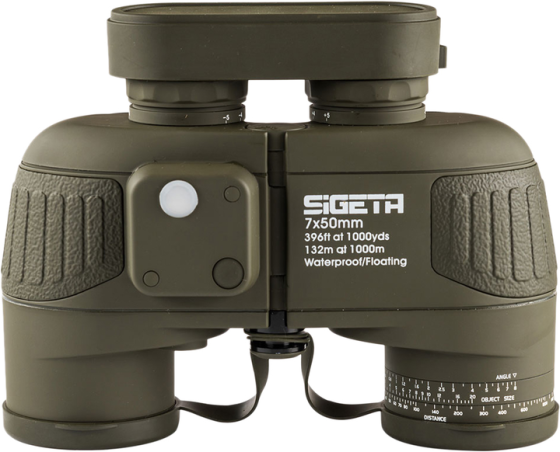 Морський бінокль Sigeta Admiral 7x50 Military floating compass reticle (Зелений) Вінниця