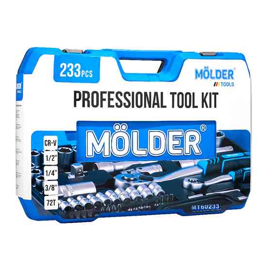 Професійний набір інструментів в кейсі Molder 1/2", 1/4", 3/8" 72Т, CR-V, 233од. Львів