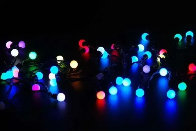 Гирлянда матовый шарик 28LED 5м (флеш) 10мм, Новогодняя бахрама, Светодиодная гирлянда, Уличная гирлянда Коломия - фото 6