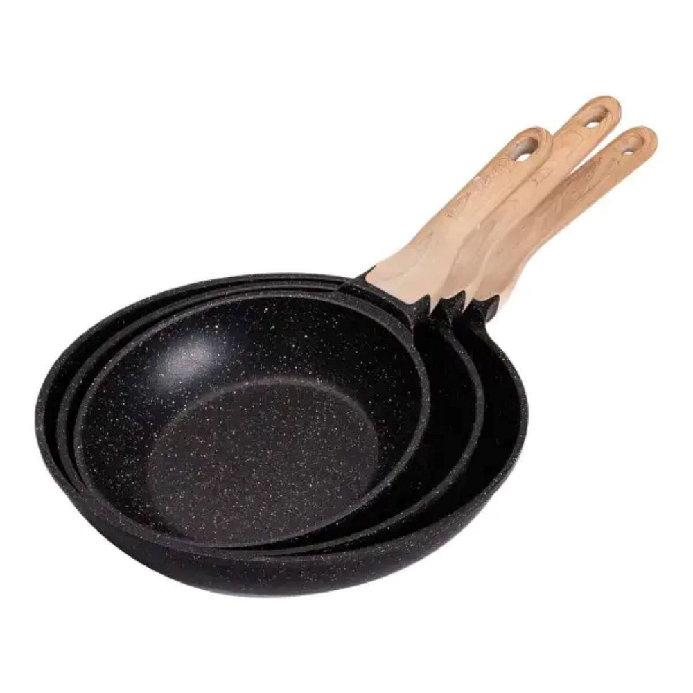 MGC Набір з 3 алюмінієвих сковорідок з товстим дном MGC Чорний HP-4-410B Коломия - фото 1