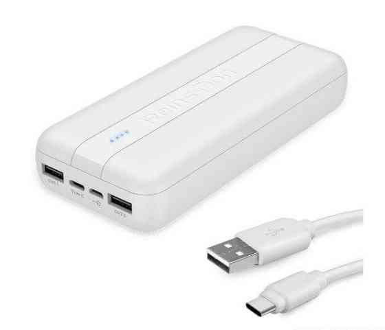 Универсальная мобильная батарея Powerbank Reinston EPB028 20000mAh (port USB-C) Белый Винница