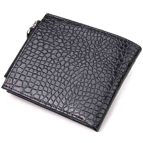 Чоловічий гаманець горизонтальний з натуральної фактурної шкіри CANPELLINI 21504 Чорний Київ