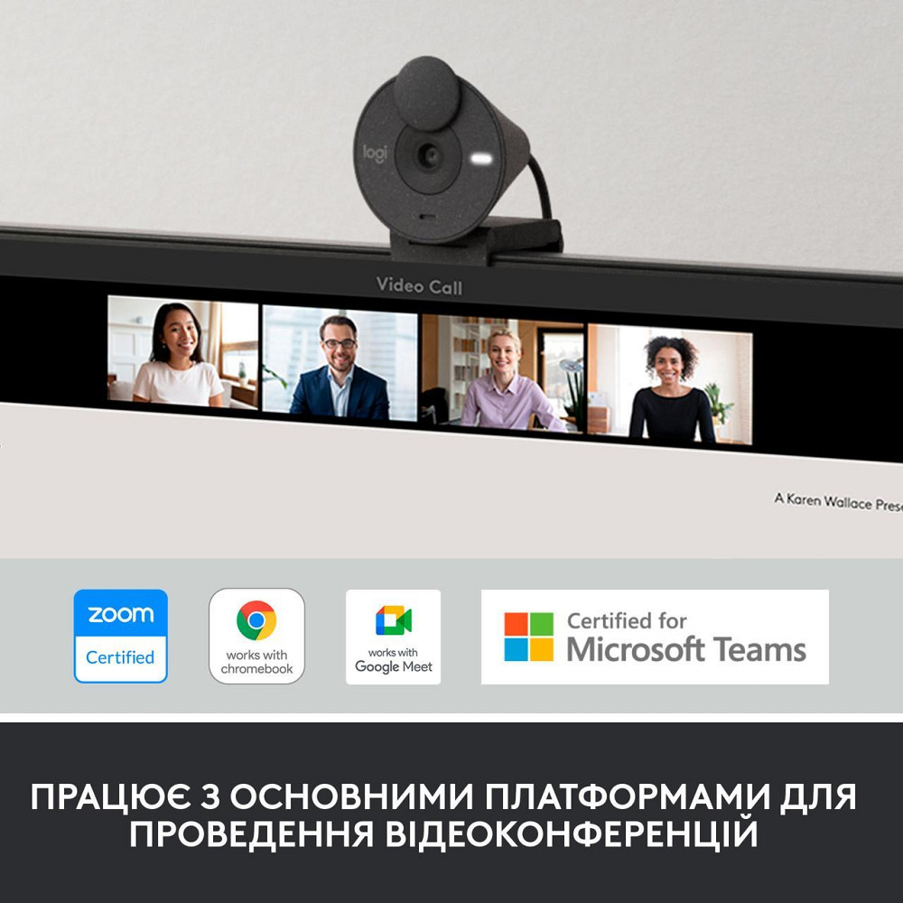 Веб-камера Logitech Brio 300 Graphite (960-001436) Чорний Харків - фото 6