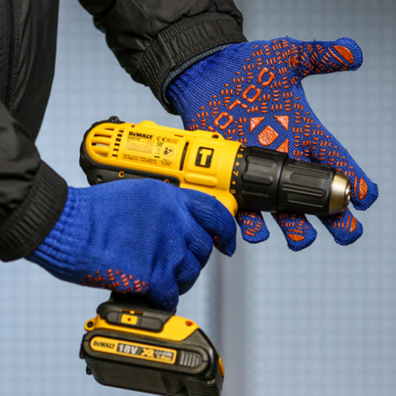 Рукавички 4450 трикотаж з малюнком ПВХ клас 10 синій Універсал Profi ДКГ Житомир - изображение 5