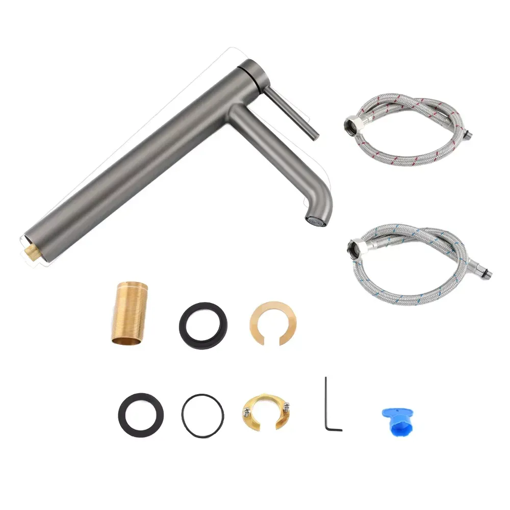 Змішувач для раковини високий Gappo G1006-29 графіт Київ - фото 6