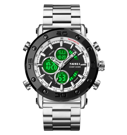 Мужские часы Skmei 1636 с браслетом Серебристый с белым Винница