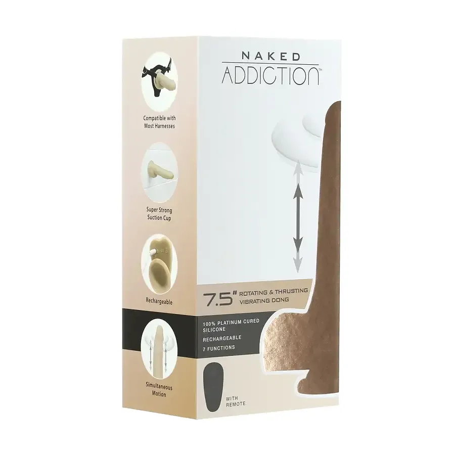 Фалоімітатор з ротацією та пульсацією Naked ADDICTION The Freak 7,5″ Rotating & Thrusting Vibrating Львів - фото 7