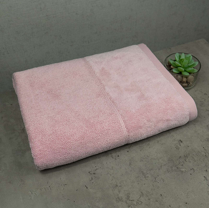 Набор полотенец велюр/махра 2шт GM Textile 50x90см, 70x140см Премиум качества Milado 550г/м2 (Розовы Сумы - изображение 6