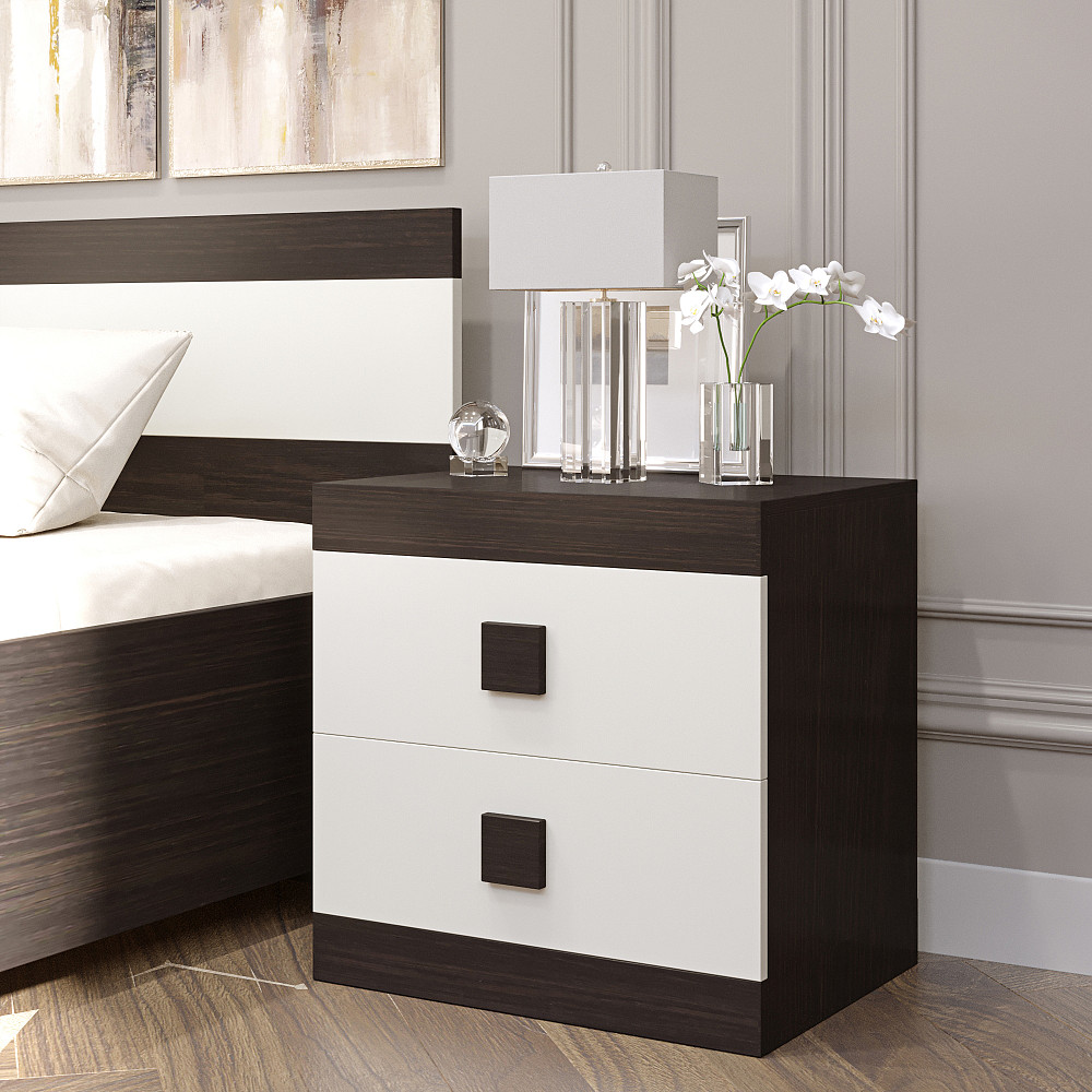 Тумба біля ліжка Еверест Соната 50х38х50 венге темний + білий (DTM-2077) Дніпро - фото 2
